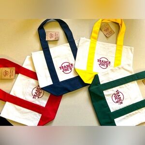 Brand New Trader Joe’s Mini Canvas Tote Bags Bundle